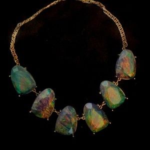 Gold with BlueGreen Necklace